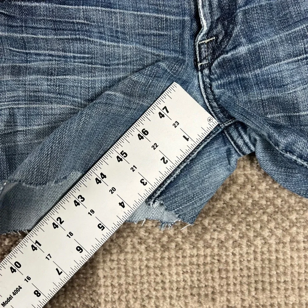 Vintage‎ Lucky Brand Women Size 4 27 Denim Jean Shorts Distressed Frayed Blue